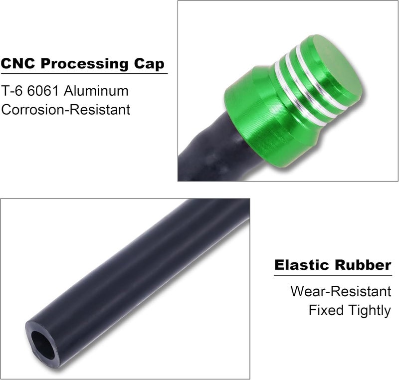 RUTU Gas Fuel Cap Air Vent Tube Breather Hose CNC Universal Tank Valve Vent Tube Aluminum Breather for ATV Motorcycle Dirt Pit Quad Bike Motocross 5 Pcs Green - Image 3